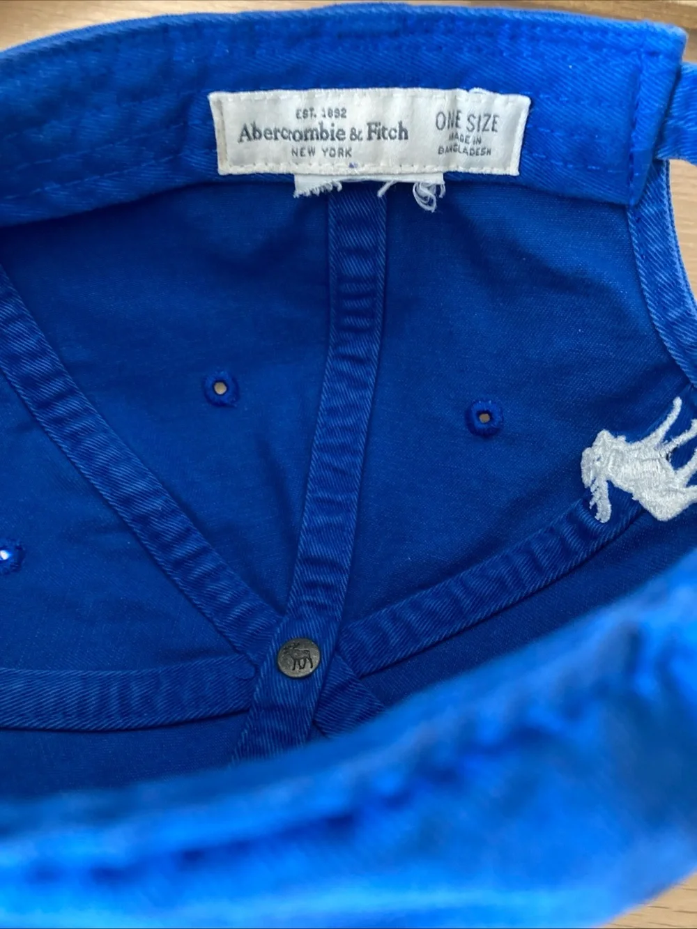 Y2K Abercrombie & Fitch Royal Blue Baseball Cap with White Logo